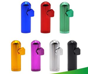 Aluminum Alloy Snuff Bottle Nasal Smoking Pipe Portable Metal Bullet Rocket Snuffs Snorter Durable Sniff Dispenser Sniffer Bongs J3067423