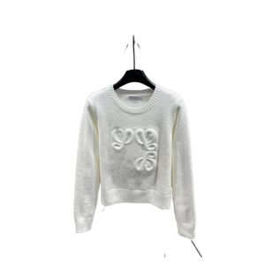 Designer tröja kvinnors hoodie rund hals långärmad stickad tyg höst/vinter nya kvinnors avslappnade tröja