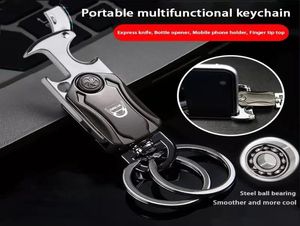 Multifunktionaler Flaschenöffner Gyro Keychain Letter Opener Men039s Auto Taille Schnalle Personalisierte Business Key Ring9368571