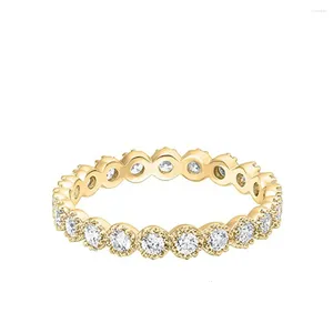 Cluster anéis minimalista cristal empilhamento anel banda para mulheres menina artesanal jóias delicada zircônia cúbica redonda aniversário presente de aniversário