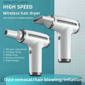 Hair Dryers New Wireless Hair Dryer High Power Barbecue Carbon Blowing Small Air Gun For Physical Fitness Joint Inspection Portable Hair Dry Q240109