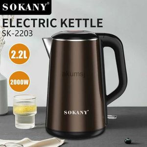 Electric Kettles Electric Kettle 2,2 liter 2000 watt BPA-fritt snabbvärmeelement Instant varmvattenpanna för kaffete YQ240109