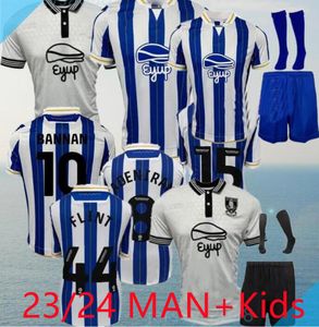 23/24 ShEffIElD Wednesday Soccer Jerseys 2023 2024 GREGORY ADENIRAN FAMEWO DELEBASHIRU FLINT Will Vaulks Callum Smith Football Shirts