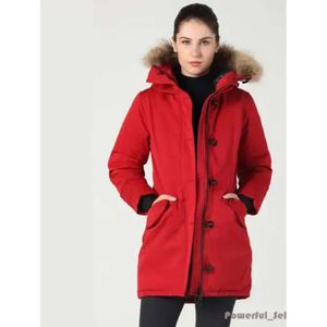 Cappotto invernale da donna canadese Parka in pelliccia calda e spessa Piumino con cappuccio rimovibile Cappotto sottile da donna Cappotto Doudoune di alta qualità Piumino lungo da donna 9079