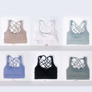 Lu Lu Align Wear Quick-dry Summer Underwear Women Fitness Bra Eight Shock-proof Back Sports Bra Gym Bra Yoga Lemon LL woman