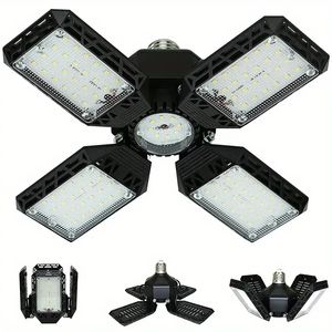 Lampka garażowa LED 1PC, 150 W Odkształcalne światła sufitowe Garażu LED, 15000 lm światła garażowe z 4 regulowanymi paneli, E26/E27 LED Lights do garażu, piwnica