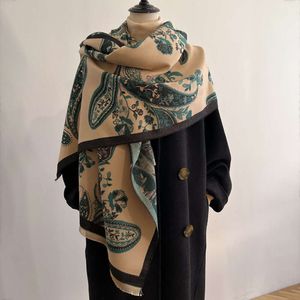 Herfst Winter Nieuwe Dubbelzijdige Warmte Sjaal Gedrukt Hoge Kwaliteit Cashew Bloemen Sjaal Veelzijdige Eenvoudige en Warme Mode Kasjmier Taille