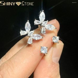 Cluster Rings Luxury Sparkling 925 Sterling Silver Butterfly Bling Cubic Zirconia Open For Women Wedding Engagement Fine Jewelry Gift