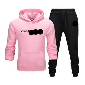 CarharttlysDesigner moletom com capuz de marca de alta qualidade de duas peças suéter com letras outono/inverno com capuz de pelúcia estampado confortável clássico masculino e feminino