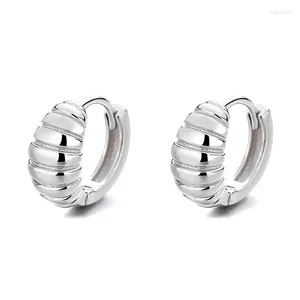 Boucles d'oreilles créoles en corne de vache pour femmes, en argent Sterling 925, bijoux simples et exquis, cadeau de fête