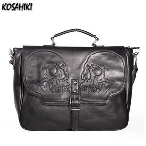 Highcapacity Vintage Gothic Skull Shalledw Bage2023女性パンクファッションハンドバッグストリートウェアグランジクロスボディバッグY2K美学240108