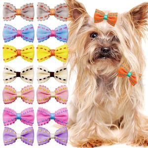 Dog Apparel 50PCS Bows Handmade Pet Supplies Hair Small Clips Accessories For Dogs