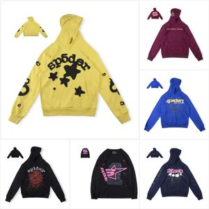 Örümcek Pembe SP5der Hoodie Grafik Tasarımcı Hoodies Puff Baskı Sweatpants Set Kalınlaştırılmış Terry Bezi Athleisure Sıcak Damgalama Baskı