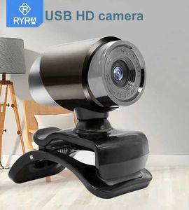 Webcams Ryra USB WebCam CMOS 300K HD Web Cam Computer Laptop PC 360度回転可能なクリップオンガラスレンズマイクカメララップトップPCL240105用