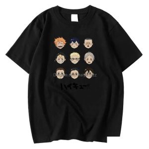 5a T-Shirts Erkek Yuvarlak Boyun Adam Tişört Kısa Kollu rahat t Japonya Haikyuu Baskı Moda Nefes Alabilir Gömlek Erkek Y0809 DHGGS S