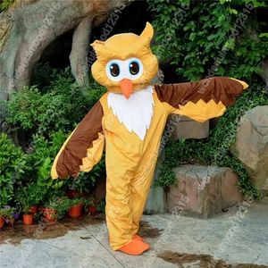 Adult sizeYellow Owl Mascot Costumes Cartoon Carnival Hallowen Performance Unisex Fancy Games Outfit Holiday Outdoor Advertising Outfit Suit