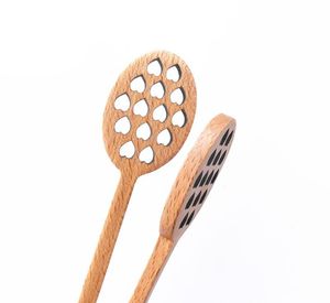 Cute Hollow Out Love Shaped Wooden Honey Stick Wood Honey Spoon Stick Dipper Stirrer Flatware Accessories Kitchen Gadget GGA43902801964