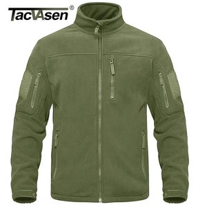 Tacvasen Full Zip Up Tactical Green Fleece Jacket Thermal Warm Work Coats Mens Tickets Safari Vandring Outwear Windbreaker 240108