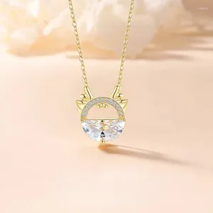 Hänghalsband 2024 kinesisk stil drake år halsband med strass kvinnlig zodiakkristall unik gåva för flickvän smycken
