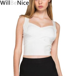 Camis WillBeNice 2019 New Sexy Women's Elastic Spaghetti Strap Bandage Stretch VNeck Tight Lady Camis Vest Tank Tops Knitted Bandage