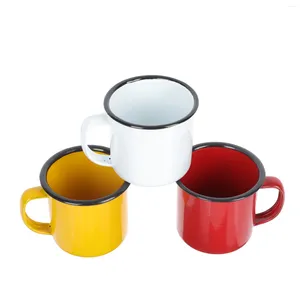 Wine Glasses 3 Pcs Metal Cup Colored Enamel Mug Travel Ceramic Coffee Cups Kids Water Bottles Juice