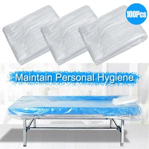 100 pezzi di plastica usa e getta Copridivano Copriletto SPA Massaggio Trattamento Lenzuola Trasparente Letto di bellezza Pellicola impermeabile 240108