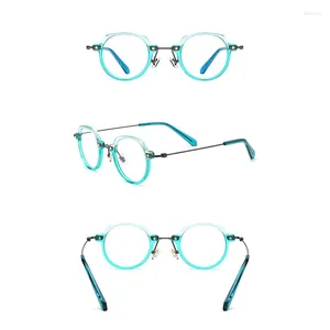 Sunglasses Frames Belight Optical Acetate With Titanium Prescription Vintage Retro Oval Shape Men Women Eyeglasses Spectacle Frame Eyewear