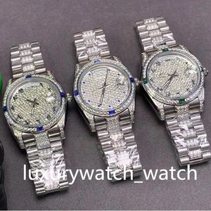 Box Diamonds Watches ile Kadın Otomatik Mekanik İzle 36mm Ladies Wristwatch Montre De Luxe Paslanmaz Çelik Kadın Moda Kol saatleri