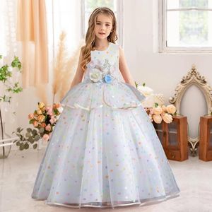 Girl Dresses Kids' Elegant Princess Lace Dress Party Tutu Prom Children Wedding Bowknot Gown Pink Ball