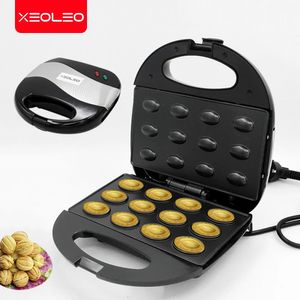 Xeoleo elétrica noz pastelaria automática porca waffle pão fabricante areia donut mini cozimento máquina de café da manhã cozinha forno casa 240109