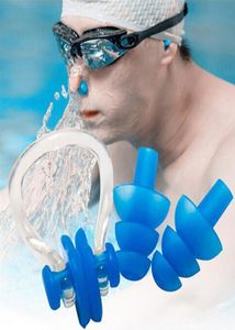 Swimming Nose Clip Earplug Sets Soft Silicone Nose Nlip Earplug Ear Plugs Suit Waterproof Swim Earplugs Nose Clips Kit 6 Colors DB3211318