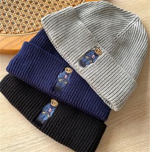 Cappello invernale con risvolto in maglia ricamato Polo Bear 2023 z2