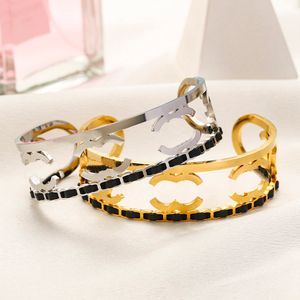 Designer Bracelet for Women Cuff Wide Bangle 18K Gold Plated Spring Love Jewelry Gift Party 925 Silver Plated Stainless Steel With Box