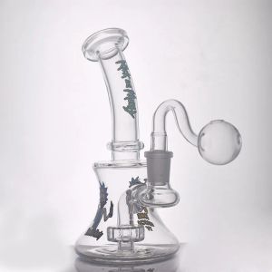 Recycler beaker Bongs hookah Flower Decor Chamber Dab Rig Hand Blown Cone Base smoking Water Pipes with 14mm tobacco Bowl glass oil LL