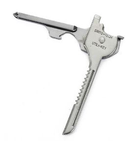 Artigos diversos domésticos 6 em 1 chave Mini chaveiro multifuncional plano e trava de vidro chave de fenda abridor de garrafa canivete EDC Tool6938437