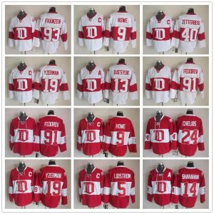 Detroit Red Wings Vintage Version Trikots 19 YZERMAN 40 ZETTERBERG 13 DATSYUK 5 LIDSTROM 24 CHELIOS 9 HOWE 31 JOSEPH Hockey-Trikot 30