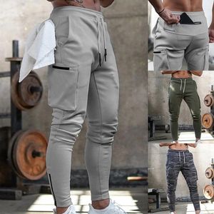 Pants Casual Elastic Pants Men Fashion Stitching Men Pants Fitness Bodybuilding Clothing Casual Navy Military Sweatpants Joggers Pants