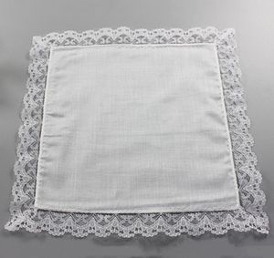 Fazzoletto sottile in pizzo bianco da 25 cm Asciugamano in cotone 100 Donna Regalo di nozze Decorazione per feste Tovagliolo di stoffa Fai da te Fazzoletto bianco semplice 3381924