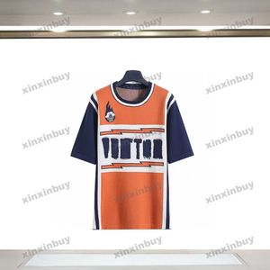 Xinxinbuy 2024 Men Designer Tee T Shirt Flame Embroidery Basketball Kinitt