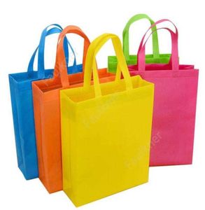 New colorful folding Bag Nonwoven fabric Foldable Shopping Bags Reusable EcoFriendly folding Bag new Ladies Storage Bags DAF214030839