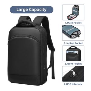 EURCOOL Männer Business Wasserdicht 156 Laptop Rucksack Mode Männlichen Schlanke Computer Rucksäcke Reise Moto Biker Licht Notebook Tasche 240108