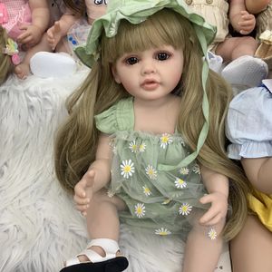 BZDOLL 55 CM 22 Pollici Morbido Silicone Reborn Baby Bath Doll Giocattolo Realistico Principessa Bambino Bella Bebe Ragazza 240108