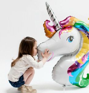 Grande unicorno Party Foil Balloon Unicornio Air Globos Matrimonio Compleanno Decorazioni per feste Forniture per giocattoli per bambini Decorazione di nozze2769985