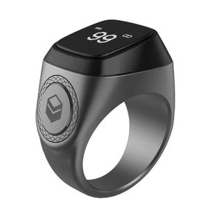 Display Zikr Ring Lega di alluminio Tasbih digitale Schermo Oled Smart Zikr Ring con custodia di ricarica batteria Promemoria vibrazione Supporto app