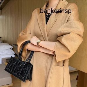 Cashmere Coat Maxmaras Labbro Coat 101801 Pure Wool Autumn/Winter New High End Water Wave Pattern Sided Cashmere for Women's Mid Length Hepburn Style Woolen