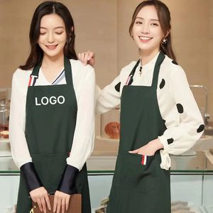 Fashion Solid Apron for Women Men Work Aprons Restaurant el Coffee Waiter Mandiles Nail Hair Studio Bib Origin Design 240108