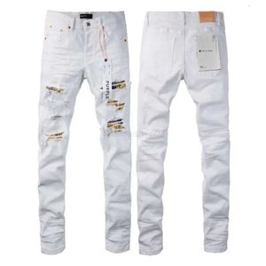 Jeans viola Jeans da uomo Skinny Fit Patch Vintage Distress Strappato Distrutto Stretch Biker Jeans viola Denim Pantaloni hip-hop slim neri per uomo Jean Purple Nwsk 9e23b