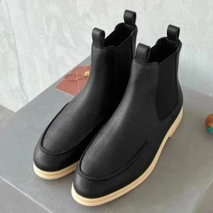 pelle di pecora escursione loro Scarpe casual stivali martin uomo inverno all'aperto Stivaletti in gomma Walk vintage pelliccia nera mens scarponi da neve piatti di lusso Mocassino di design piana scarpa da carriera