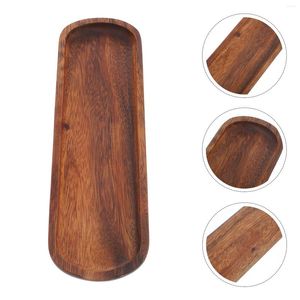 Dinnerware Sets Wooden Dough Bowls For Decoration Trays Appetizer Plates Boat Shape Utensils Eating