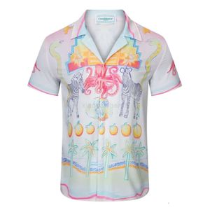 Casablanc-Hemd 22ss Designer-Hemden Masao San Print Herren-Freizeithemd Damen lose Seide Casablacnca-Hemd mit kurzen Ärmeln Luxus-T-Shirt Hochwertige T-Shirts 106rmf